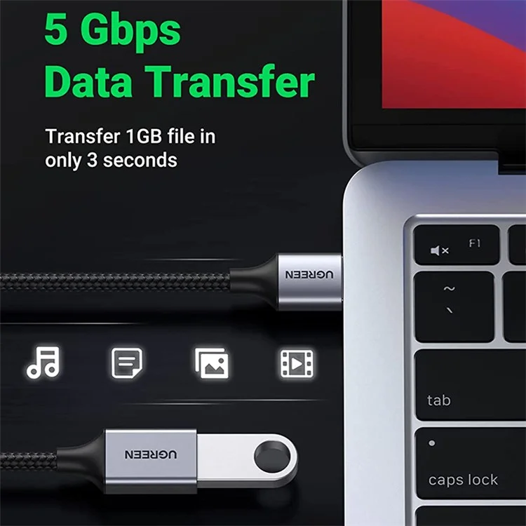 Ugreen 2m USB 3.0 Extension Cavo Tipo un Cavo di Estensione di Trasferimento Dati da Maschio A 5 Gbps Per Scanner Stampante Hub Lettore