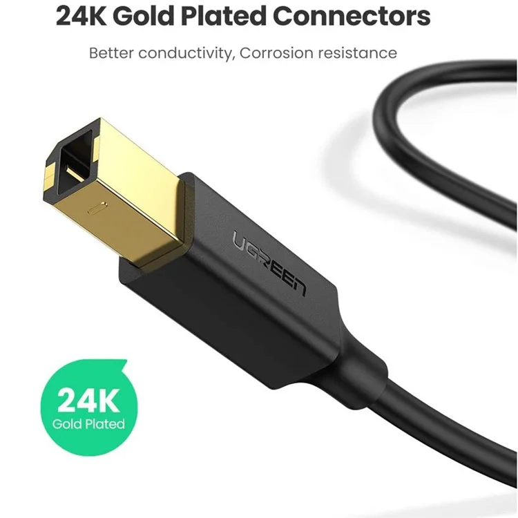 UGREEN Cable USB 2.0 de 1,5 m Plug and Play para impresora, para HP, Canon, Epson, conector USB Tipo B Macho a Tipo A Macho