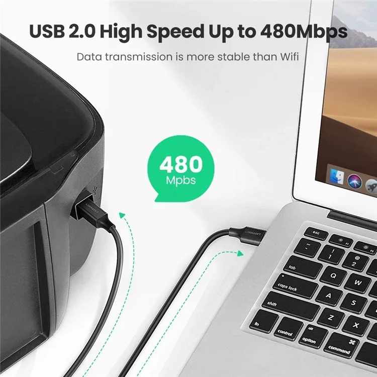UGREEN Cable USB 2.0 de 1,5 m Plug and Play para impresora, para HP, Canon, Epson, conector USB Tipo B Macho a Tipo A Macho
