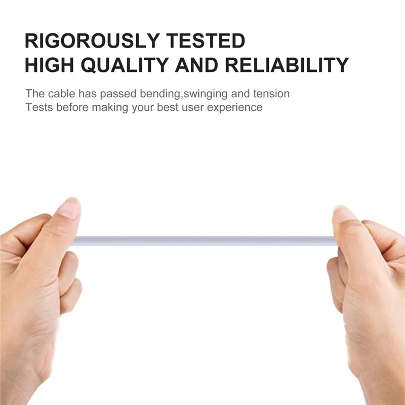 Зарядный кабель Micro USB 30 см, медный сердечник, для мобильных телефонов - белый