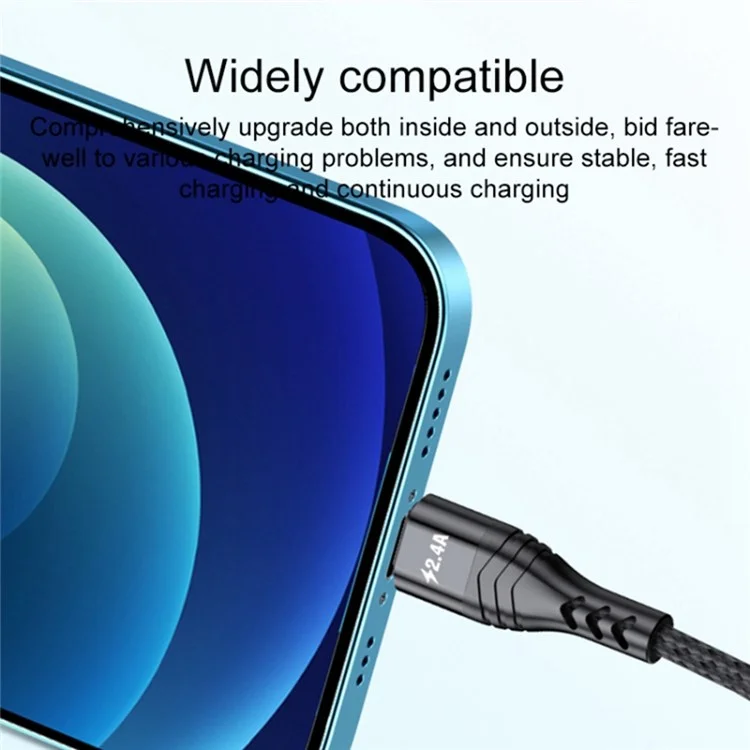 1,2 m 4-in-1 66W USB Bis 8pin+micro Usb+dual-typ-c-multi-output-ladekabel Mit Mehreren Ausgängen - Schwarz