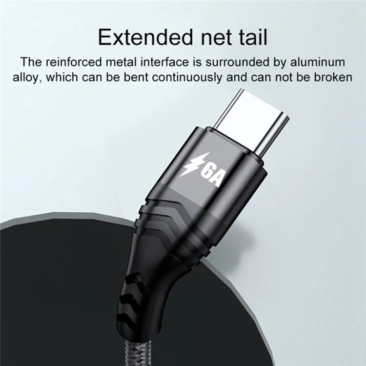 1,2 m 4-in-1 66W USB Bis 8pin+micro Usb+dual-typ-c-multi-output-ladekabel Mit Mehreren Ausgängen - Schwarz