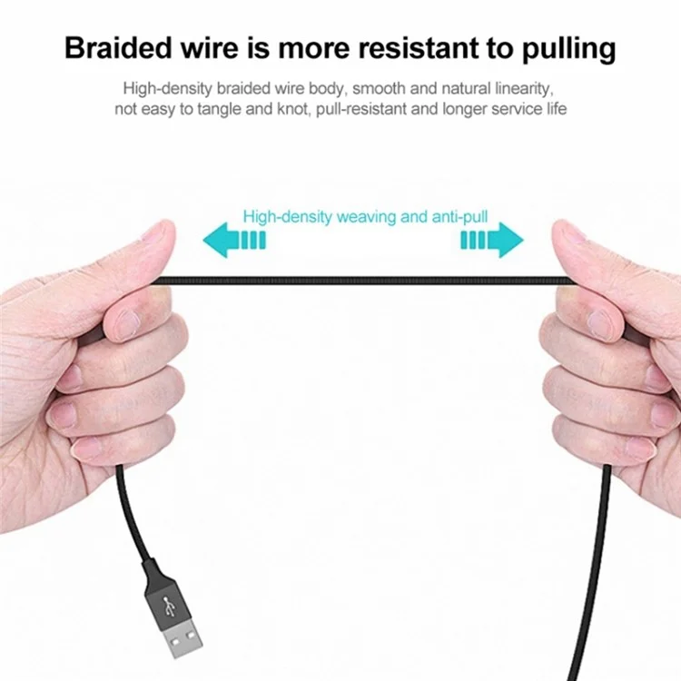 Ivon CA52 1m 2.4A Cable de Cargador USB al Cable de Datos Micro USB Tipo c+ - Negro
