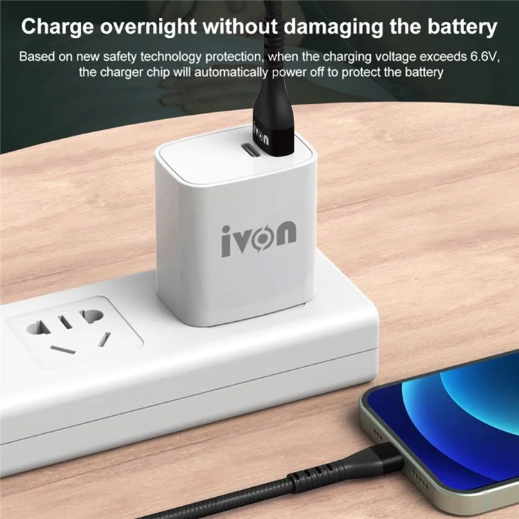IVON CA92 for iPhone 15 Series 1.5m Data Cord 2.4A USB to Type-C Flexible Rubber Cable