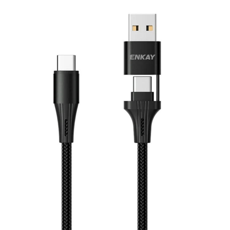 Enkay Hat Prince 1m PD 100W Usb-a / Usb-c à Type-C 5A Cordon de Cordon de Charge Rapide Tablet Tablet Data Cable