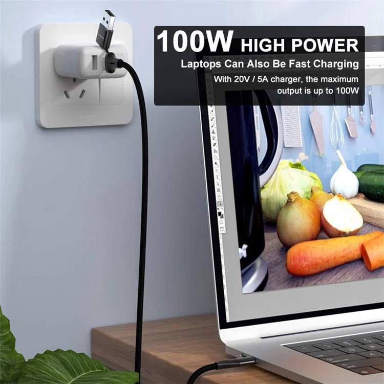 Enkay Hat Prince 1m PD 100W Usb-a / Usb-c à Type-C 5A Cordon de Cordon de Charge Rapide Tablet Tablet Data Cable