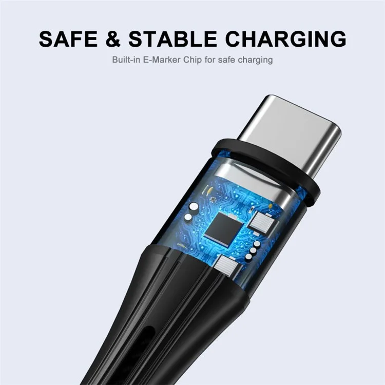 Enkay Hat Prince 1m PD 100W Usb-a / Usb-c à Type-C 5A Cordon de Cordon de Charge Rapide Tablet Tablet Data Cable