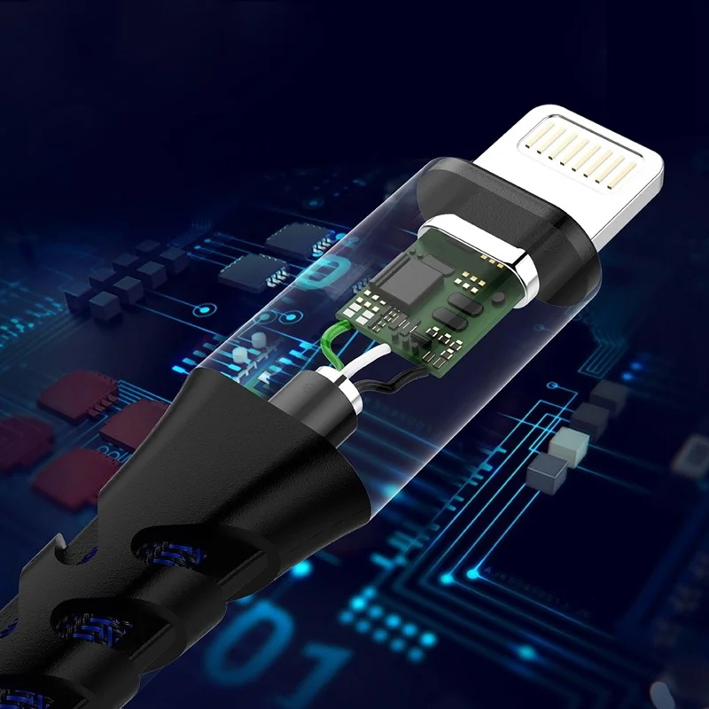 FONEMAX C89 MFi Certificated 2m USB to Lightning Data Cable 3A Fast Charging Nylon Braided Cord - Purple