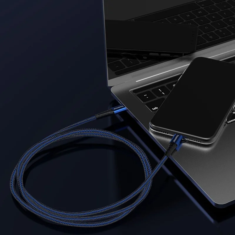 FONEMAX C94 0.2m Type-C to Lightning PD 30W Fast Charging Cable Nylon Braided Data Cord (MFi Certificated) - Red