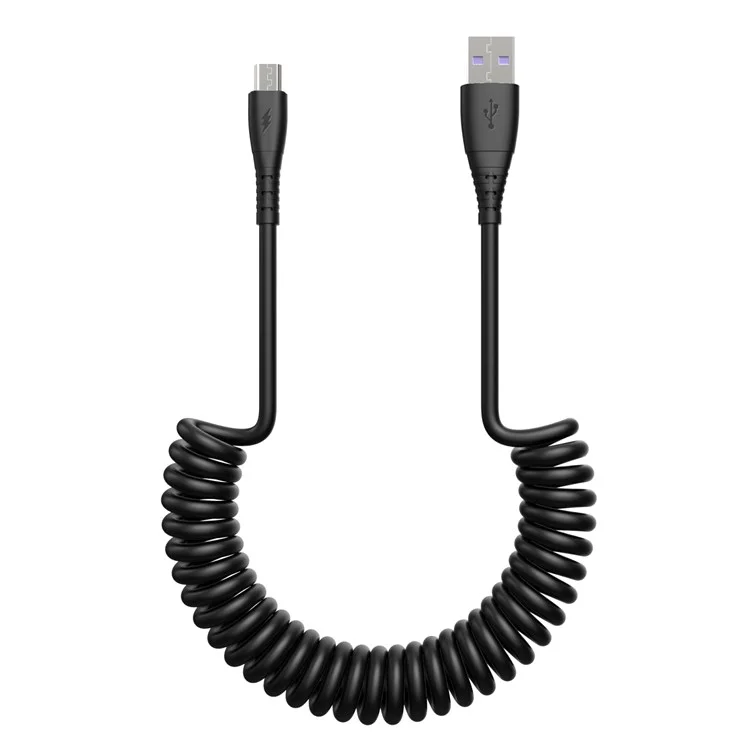 3A Micro USB Cable de Carga y Transmisión de Datos con Resorte Telescópico