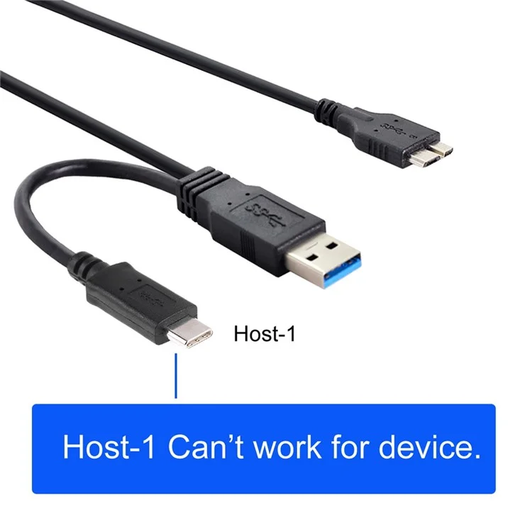 UC-165 Combo USB Cable USB 3.1 Type-C+USB3.0 Type-A Host to Micro USB 3.0 Target Data Cable for Disk