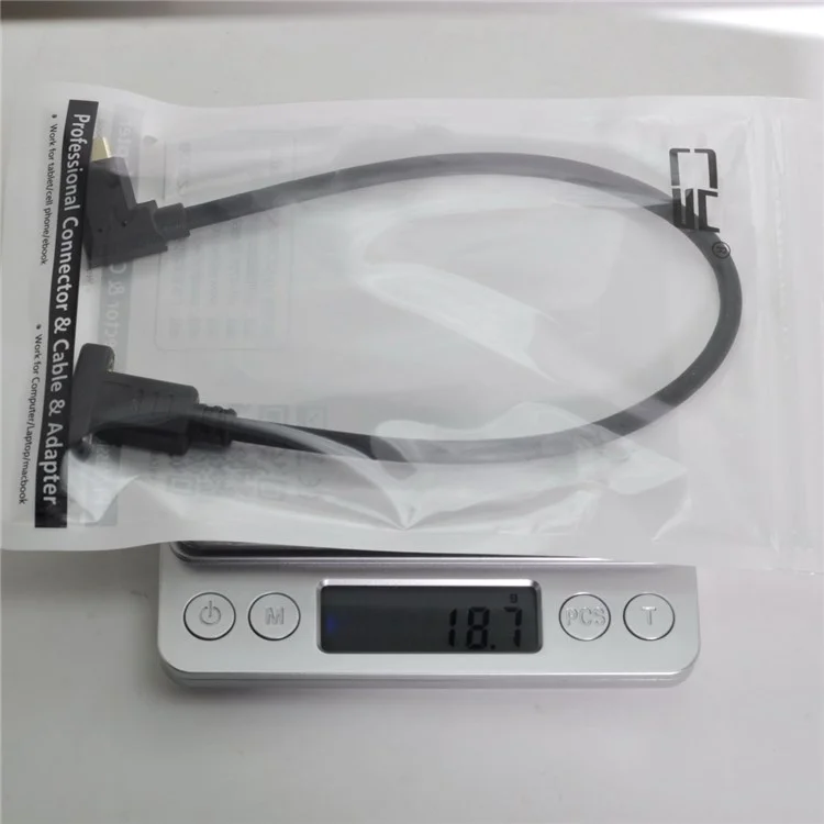 UC-049-UP USB3.1 Type-C Adapter-Kabel 0,3 m 90 Grad gewinkeltes USB-C Männlich zu Weiblich Verlängerungskabel 10Gbps Hochgeschwindigkeits-Konverter mit Unterstützung für skalierbare Stromaufladung