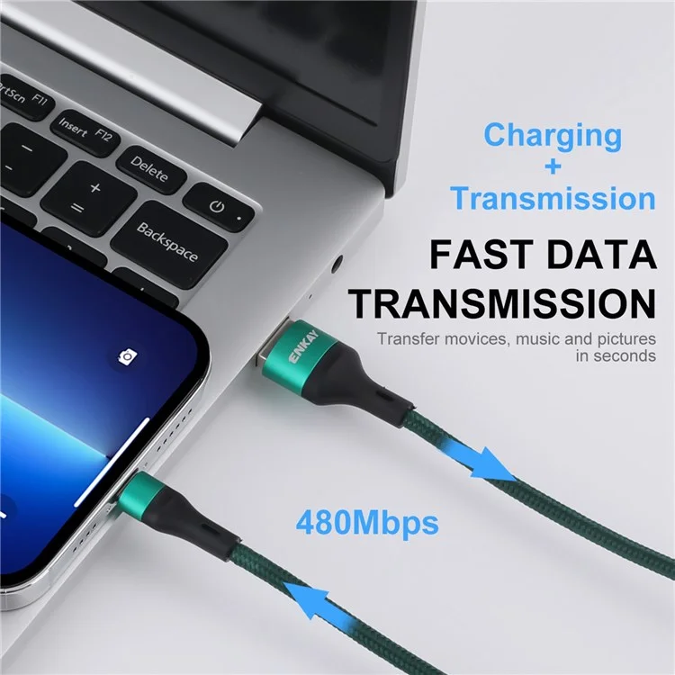 Enkay Enk-cb120 1.2m Datenkabel Für Mobiltelefon Tablet Lightning/micro/typ-c 5A Schnelles Ladekabel - Orange