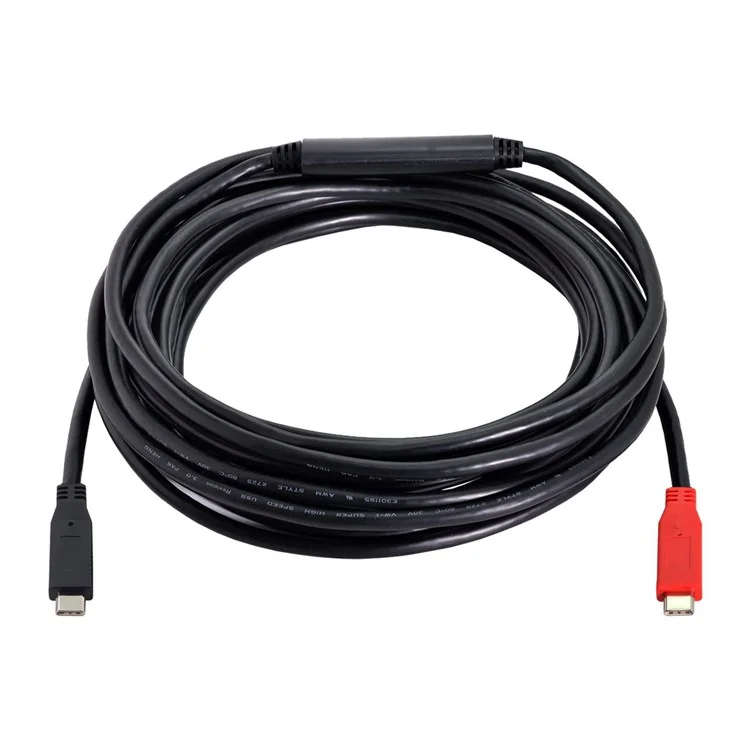 UC-044-BK 8m Tipo-c Cable USB-C Macho a USB-C Male Adaptador de Cable 5Gbps Gen1 Repetidor de Chipset Convertidor de Transferencia de Vía Única Para Cámara Industrial, pc Portátiles, Disco