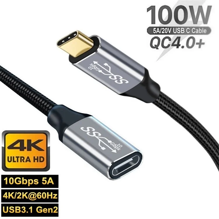 1,5 M Di Tipo C 3.1 Gen2 Cavo Di Estensione Da Maschio A Femmina 4K/60Hz 10 Gbps Cavo Di Dati Per MacBook Pro