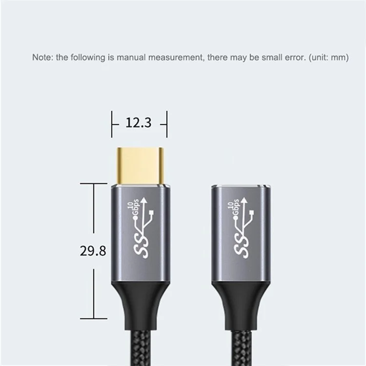 1.5m Type-C 3.1 Gen2 Male to Female Extension Cable 4K/60HZ 10Gbps Data Cord for MacBook Pro