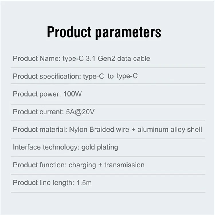 1,5m Typ-C 3.1 Gen2 Männlich Bis Weibliches Erweiterungskabel 4K/60 Hz 10 Gbit/s Datenkabel Für MacBook Pro