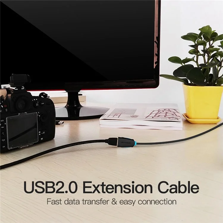 VENTION CBCBH 2m 480Mbps Data Cable for Xbox One PC Smart TV USB 2.0 Extension Cable, Black