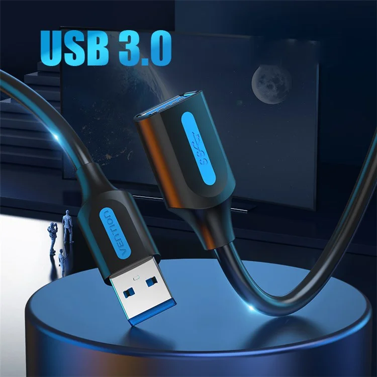 Venzione CBHBD 1,5m USB-A 3.0 Maschio a Femmina Cavo di Estensione Female Trasmissione Dati Round PVC Cord