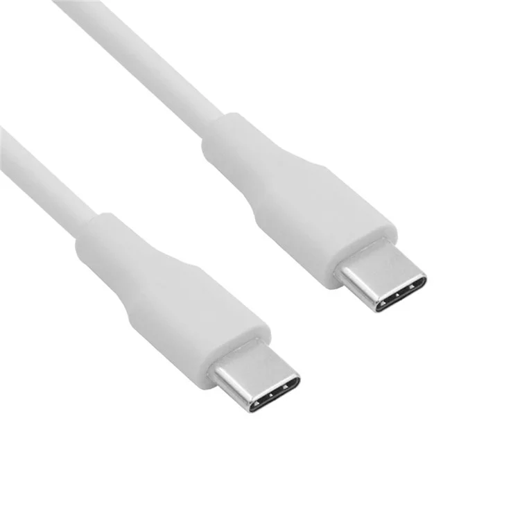 For iPhone 15 Series UC-072-BK-2.0M 65W Fast Charging Cable Type-C Male to Type-C Male USB 2.0 Data Cord - White