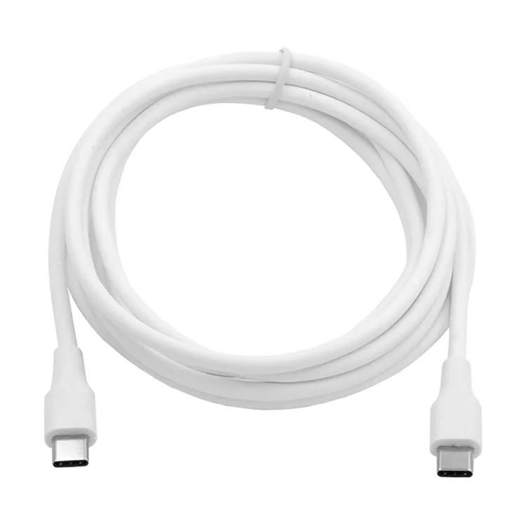 For iPhone 15 Series UC-072-BK-2.0M 65W Fast Charging Cable Type-C Male to Type-C Male USB 2.0 Data Cord - White