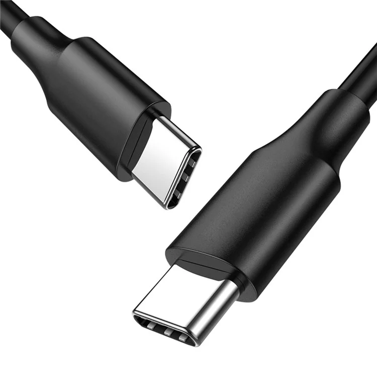 For iPhone 15 Series UC-072-BK-1.0M 65W Type-C Male to Type-C Male USB 2.0 Fast Charging Cable PVC Data Cord - Black