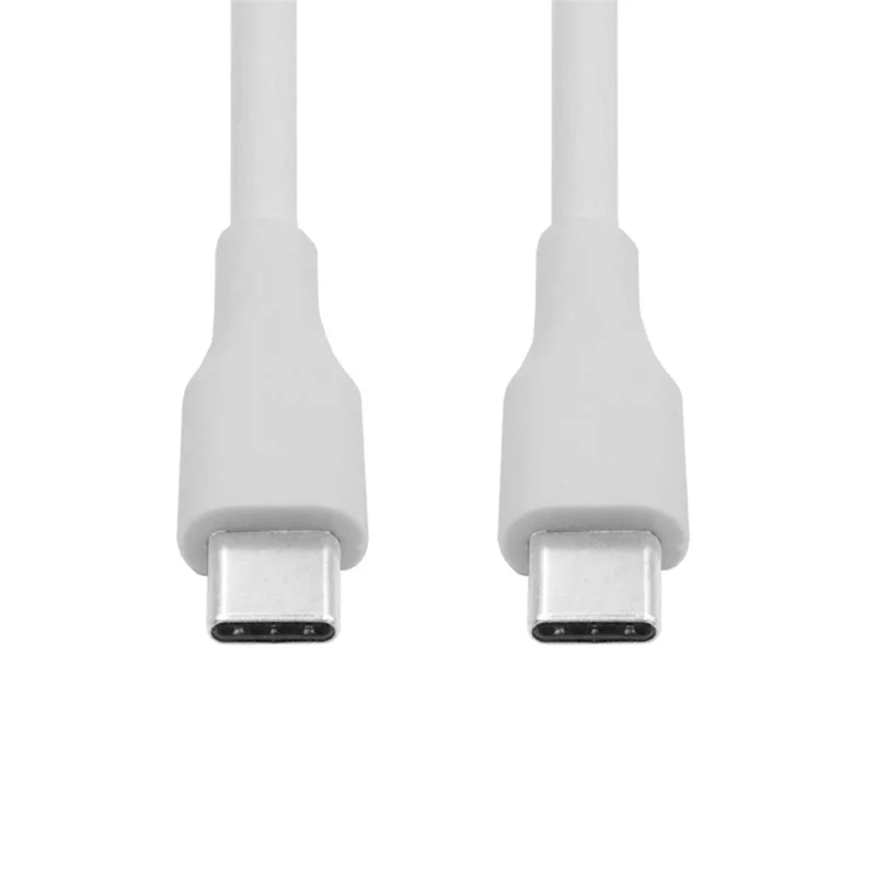 For iPhone 15 Series UC-072-BK-1.0M 65W Type-C Male to Type-C Male USB 2.0 Fast Charging Cable PVC Data Cord - White