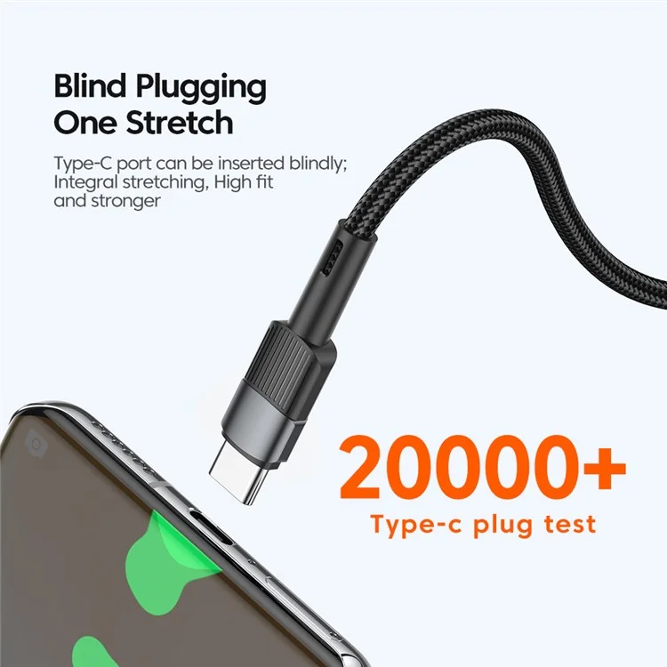 ESSAGER 1m USB C to C Cable 60W PD Fast Charging 480Mbps Fast Data Transmission Cord - Black