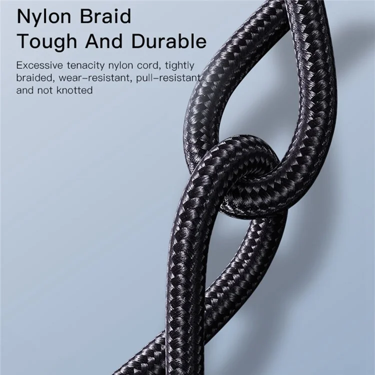 YESIDO CA110 4 in 1 Charging Cord Type-C to Type-C*2+Lightning*2 Nylon Braided Cell Phone Cable