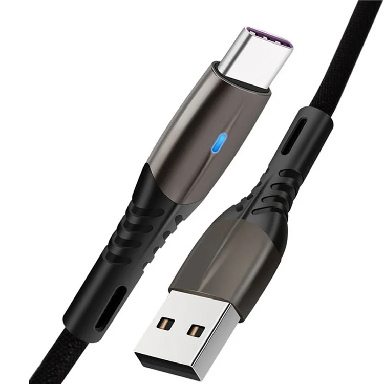 1m Nylon Trenzado 5A de Carga Rápida USB al Cable Tipo c 480Mbps Cable de Transmisión de Datos de Alta Velocidad