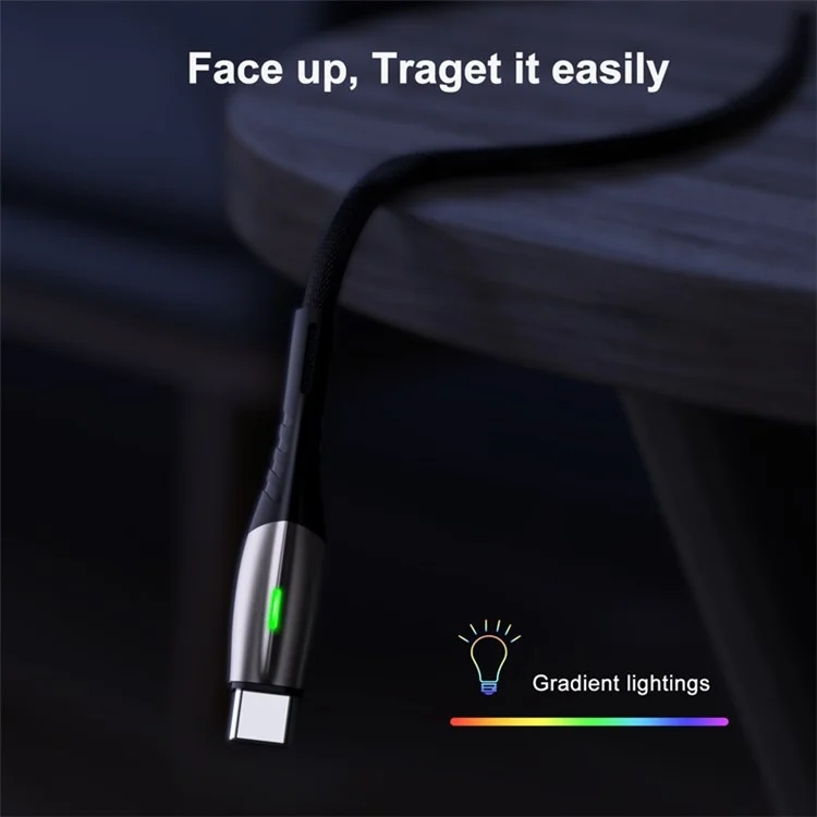 1m Nylon Trenzado 5A de Carga Rápida USB al Cable Tipo c 480Mbps Cable de Transmisión de Datos de Alta Velocidad