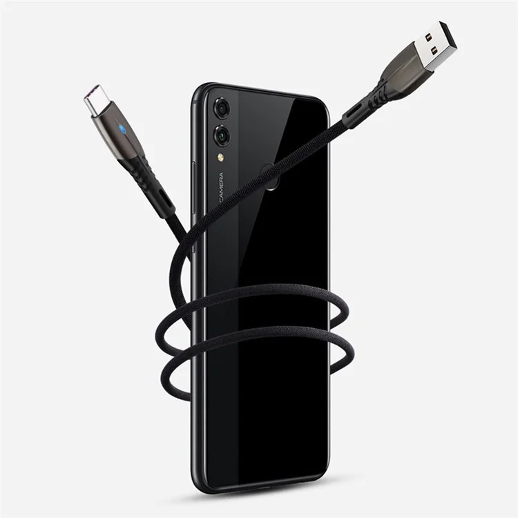 1m Nylon Trenzado 5A de Carga Rápida USB al Cable Tipo c 480Mbps Cable de Transmisión de Datos de Alta Velocidad