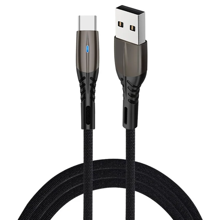 1m Nylon Trenzado 5A de Carga Rápida USB al Cable Tipo c 480Mbps Cable de Transmisión de Datos de Alta Velocidad