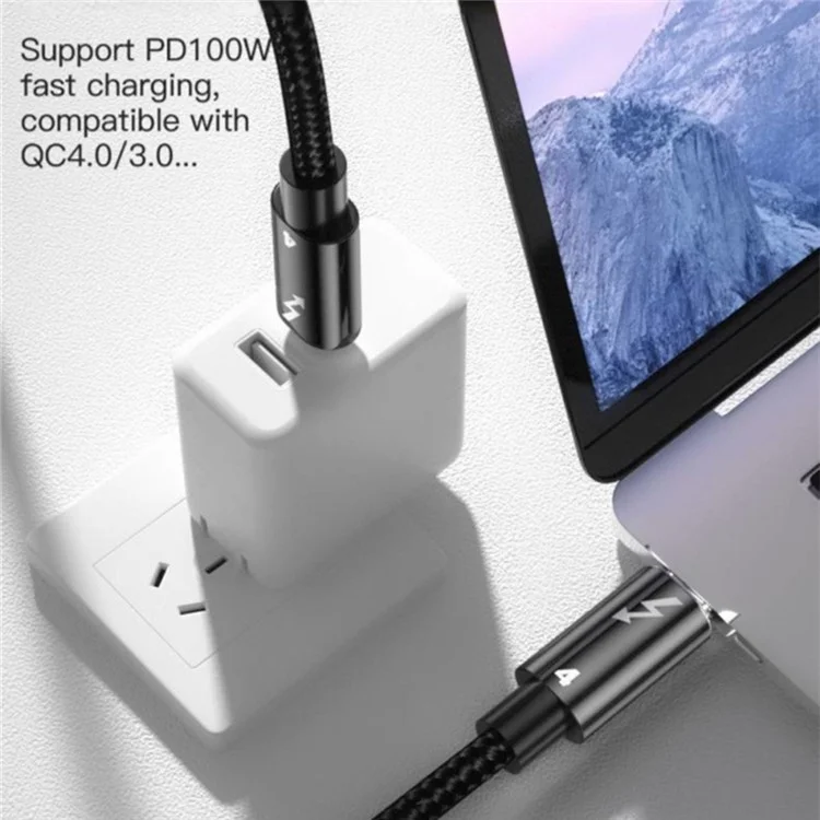 0,8 m Thunderbolt 4 USB 4 Nylon Geflochten