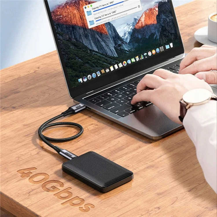 0.8m 40Gbps USB 4.0 Thunderbolt 3 Type C Data Cord 8K@60Hz PD 100W Fast Charging Cable