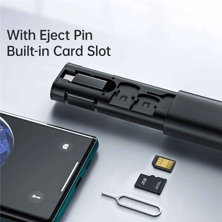 MCDODO WF-1720 Nano Series Multifunctional Fast Charging Data Cable Storage Box Set mit Adapter, Auswurfstift, Kartensteckplatz für Huawei, Xiaomi, Samsung - Schwarz