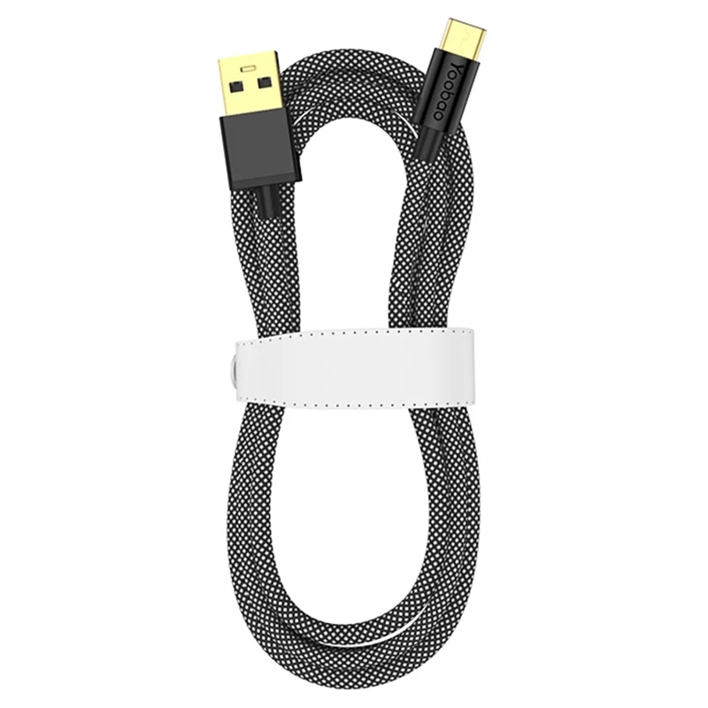 YOOBAO V3 for iPhone 15 Series 1.2m USB to Type-C Cable Nylon Braided 5A Fast Charging Data Transmission Cord - Black