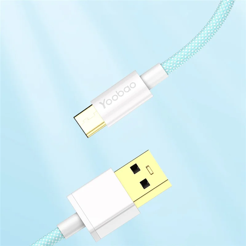 YOOBAO V3 for iPhone 15 Series 1.2m USB to Type-C Cable Nylon Braided 5A Fast Charging Data Transmission Cord - Black