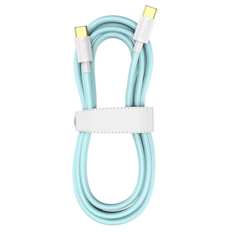 YOOBAO V3 for iPhone 15 Series 2m Dual Type-C Plug Charging Cord Nylon Braided 66W Fast Charging Data Transfer Cable - Blue