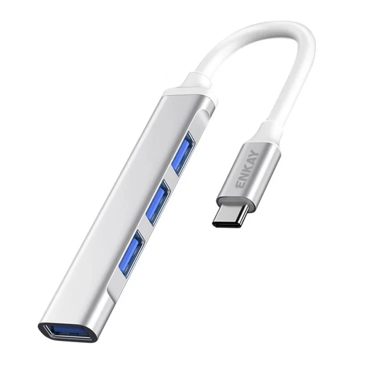 ENKAY HAT PRINCE ENK-AT114 Adaptador Hub Multi-Porta 4 em 1 USB3.0 Extensor Estação de Acoplamento Type-C com USB3.0 + 3 USB2.0