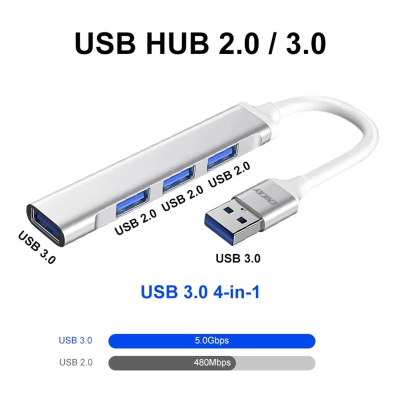ENKAY HAT PRINCE ENK-AT114 Multi-Port Hub Adapter 4 in 1 USB3.0 Extender USB Docking Station with USB3.0 + 3 USB2.0