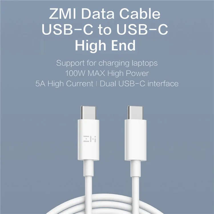 ZMI AL308E for iPhone 15 Series 1.5m Data Cable Type-C to Type-C 5A / 100W Fast Charging Wire, High-end Version - Black