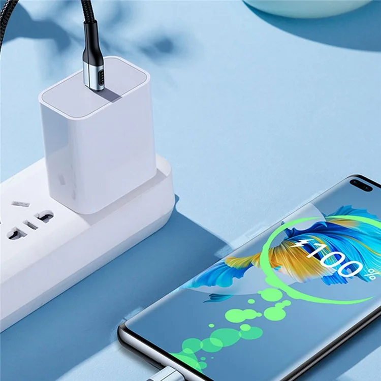 XUNDD for iPhone 15 Series 1m Type-C to Type-C PD 20W Charger Cord for Samsung Xiaomi Huawei Braided Data Cable - Black