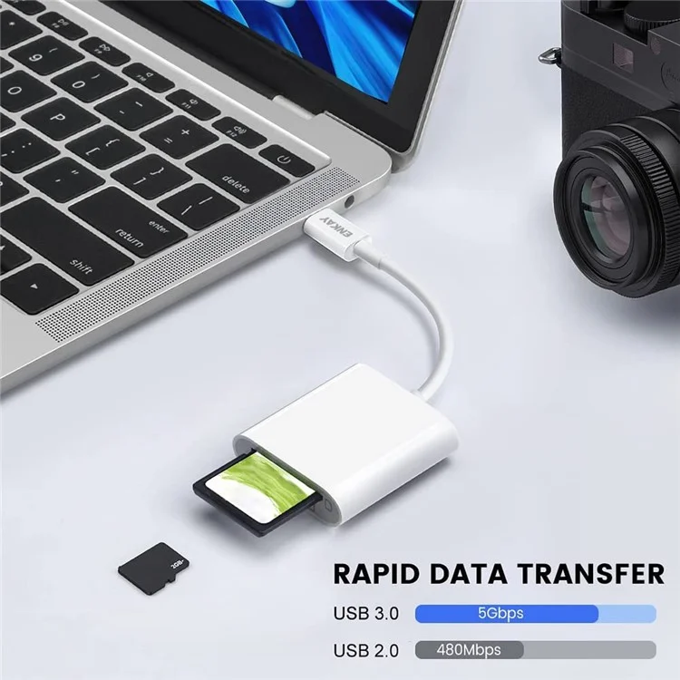 ENKAY HAT PRINCE Type-C zu SD+TF Card Port Kartenleser Adapter Kabel Anschluss Tragbarer Dual Slot USB-C Konverter