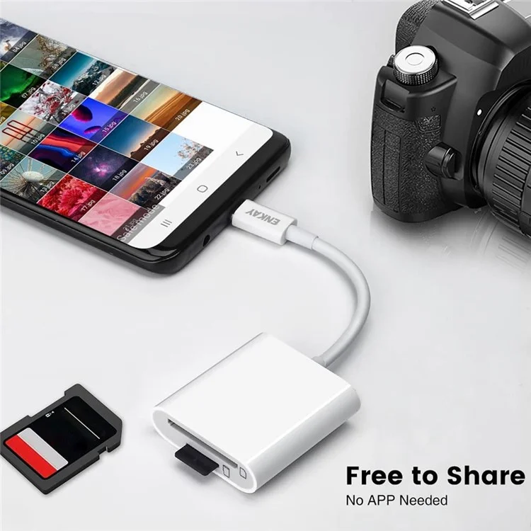 ENKAY HAT PRINCE Type-C zu SD+TF Card Port Kartenleser Adapter Kabel Anschluss Tragbarer Dual Slot USB-C Konverter