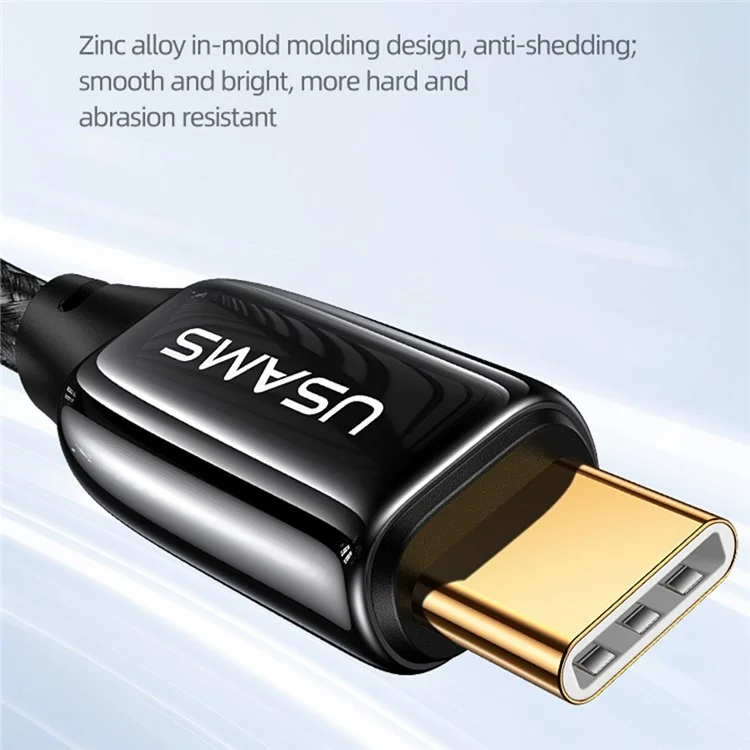 USAMS US-SJ581 U82 2m USB C Câble de Charge Rapide 240W PD3.1 Cordon de Transmission de Données en Alliage en Alliage Zinc