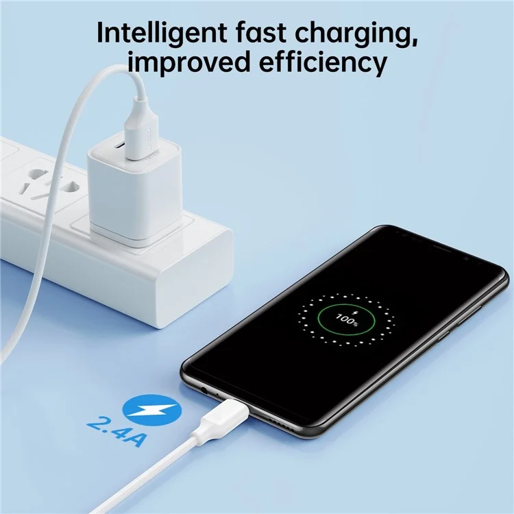 JOYROOM S-UM018A925 25cm Premium Series für Power Bank USB-A zu Micro 2.4A Schnellladefunktion+Datenübertragungskabel - Weiß