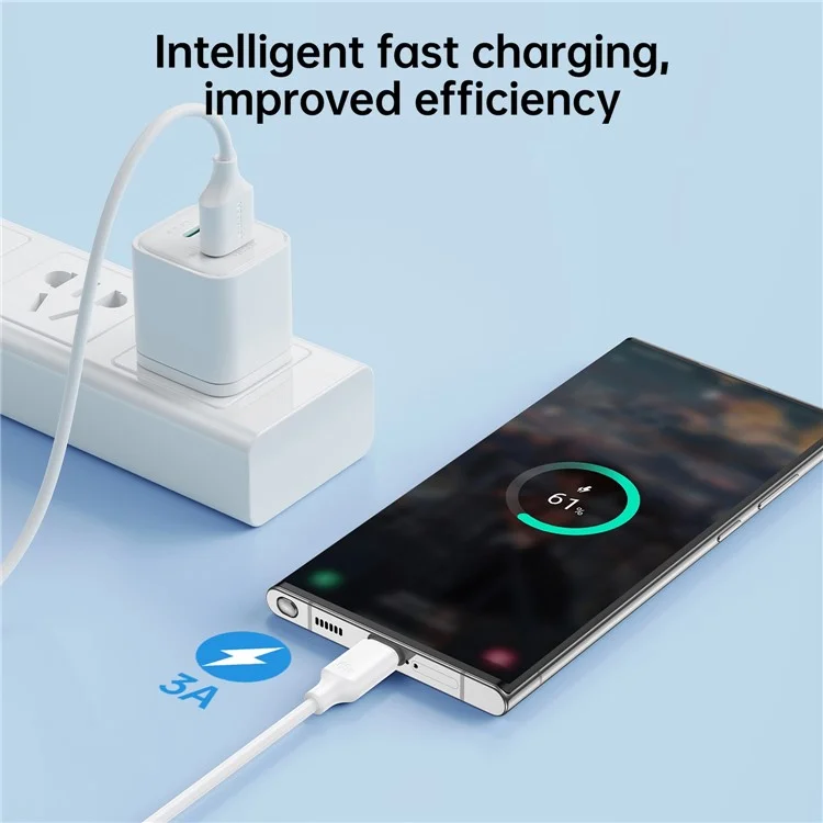 JOYROOM S-UC027A92 2m Premium Series for iPhone 16-15 Series USB-A to Type-C 3A Fast Charging Cable Support Data Transfer - White