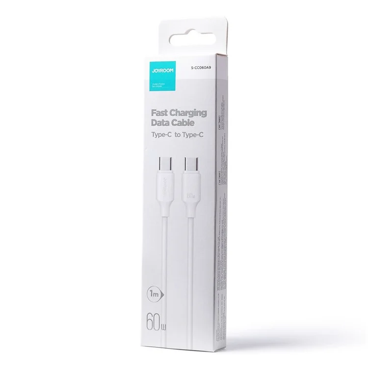 JOYROOM S-CC060A9 1m Premium Series for iPhone 16-15 Series Type-C to Type-C Data Cable PD 60W Fast Charging Cord - White