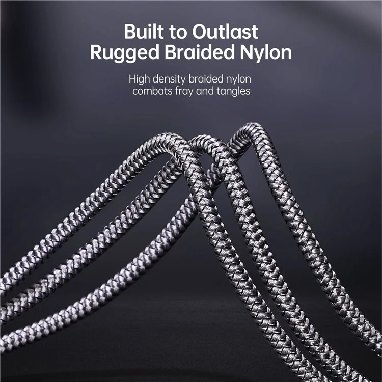 DUZZONA A3 3-In-1 3.5A Charging Nylon Braided USB Cable Data Transfer Wire for Android 8-Pin (CE / FCC / UKCA / ROHS Certificate)